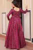 Wonderful Wine Color Zari Weaving Cotton Festival Wear Gown