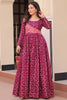 Wonderful Wine Color Zari Weaving Cotton Festival Wear Gown