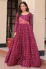 Wonderful Wine Color Zari Weaving Cotton Festival Wear Gown
