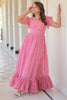 Dazzling Pink Color Printed Georgette Festival Wear Gown