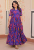 Incredible Purple Printed Georgette Casual Wear Dress