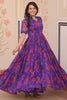 Incredible Purple Printed Georgette Casual Wear Dress