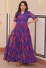 Incredible Purple Printed Georgette Casual Wear Dress