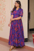 Incredible Purple Printed Georgette Casual Wear Dress