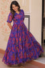 Incredible Purple Printed Georgette Casual Wear Dress