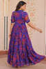 Incredible Purple Printed Georgette Casual Wear Dress