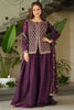 Stunning Wine Beads Embroidered Designer Sharara Suit With Dupatta