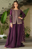 Stunning Wine Beads Embroidered Designer Sharara Suit With Dupatta