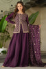 Stunning Wine Beads Embroidered Designer Sharara Suit With Dupatta