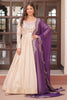Dazzling Off-White Zari Weaving Silk Festival Wear Gown With Dupatta