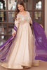 Dazzling Off-White Zari Weaving Silk Festival Wear Gown With Dupatta