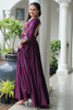 Bewitching Wine Kutchi Work Rayon Navratri Special Gown
