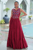Sweet Maroon Mirror Work Rayon Navratri Special Gown