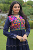 Attractive Navy Blue Gamthi Work Rayon Navratri Special Gown