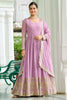 Fascinating Pink Embroidered Georgette Festival Wear Gown With Dupatta