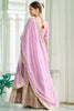 Fascinating Pink Embroidered Georgette Festival Wear Gown With Dupatta
