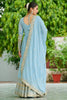 Dazzling Sky Blue Embroidered Engagement Wear Gown With Dupatta