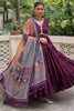 Awesome Wine Rayon Traditional Gown With Digital Printed Dupatta