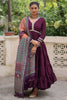 Awesome Wine Rayon Traditional Gown With Digital Printed Dupatta