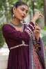 Awesome Wine Rayon Traditional Gown With Digital Printed Dupatta
