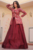 Adorable Maroon Silk Designer Lehenga With Zari Weaving Jacket