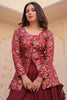 Adorable Maroon Silk Designer Lehenga With Zari Weaving Jacket