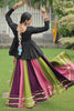Cute Pink Gamthi Work Rayon Navratri Wear Lehenga With Peplum Top