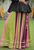 Cute Pink Gamthi Work Rayon Navratri Wear Lehenga With Peplum Top