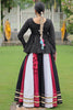 Attractive White Gamthi Work Rayon Peplum Top With Lehenga