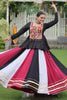 Attractive White Gamthi Work Rayon Peplum Top With Lehenga