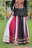 Attractive White Gamthi Work Rayon Peplum Top With Lehenga