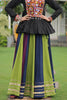 Pretty Multi-Color Gamthi Work Rayon Navratri Lehenga With Peplum Top