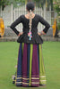Pretty Multi-Color Gamthi Work Rayon Navratri Lehenga With Peplum Top