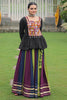 Pretty Multi-Color Gamthi Work Rayon Navratri Lehenga With Peplum Top