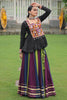 Pretty Multi-Color Gamthi Work Rayon Navratri Lehenga With Peplum Top