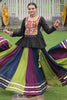 Pretty Multi-Color Gamthi Work Rayon Navratri Lehenga With Peplum Top