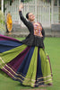 Pretty Multi-Color Gamthi Work Rayon Navratri Lehenga With Peplum Top