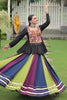 Pretty Multi-Color Gamthi Work Rayon Navratri Lehenga With Peplum Top