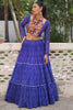 Adorable Blue Badhani Printed Georgette Festival Wear Lehenga Choli