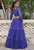 Adorable Blue Badhani Printed Georgette Festival Wear Lehenga Choli