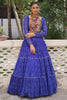 Adorable Blue Badhani Printed Georgette Festival Wear Lehenga Choli