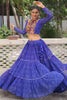 Adorable Blue Badhani Printed Georgette Festival Wear Lehenga Choli