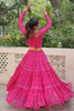 Spectacular Rani Pink Badhani Printed Georgette Navratri Lehenga Choli