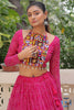 Spectacular Rani Pink Badhani Printed Georgette Navratri Lehenga Choli