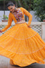 Precious Yellow Badhani Printed Georgette Navratri Special Lehenga Choli