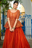 Outstanding Orange Silk Festival Wear Lehenga With Peplum Top