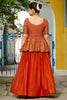 Outstanding Orange Silk Festival Wear Lehenga With Peplum Top