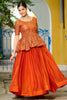 Outstanding Orange Silk Festival Wear Lehenga With Peplum Top