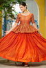 Outstanding Orange Silk Festival Wear Lehenga With Peplum Top