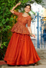 Outstanding Orange Silk Festival Wear Lehenga With Peplum Top